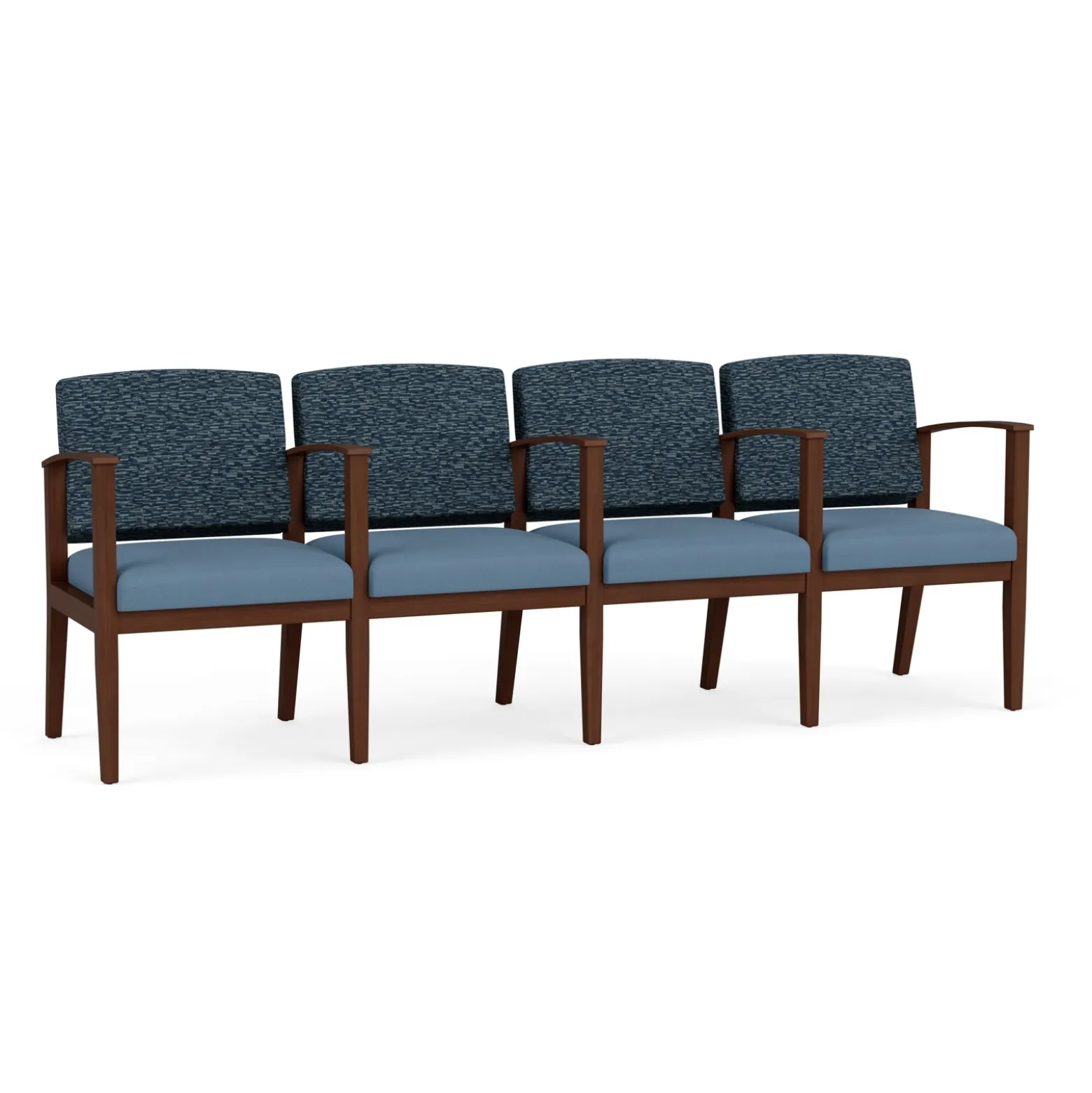 Mason Street Wood 4 Seat Sofa with Center Arms in Standard Upholstery