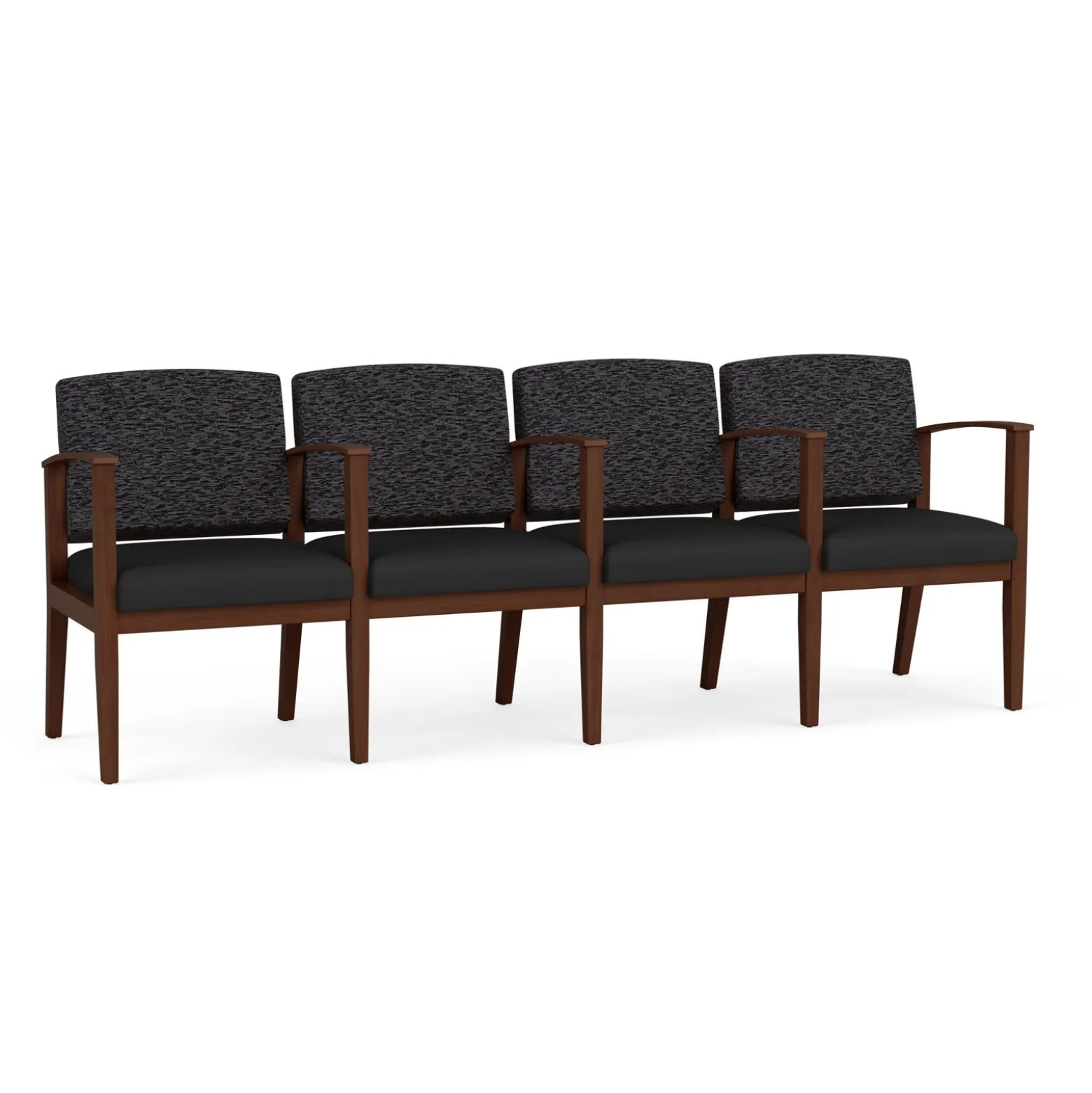 Mason Street Wood 4 Seat Sofa with Center Arms in Standard Upholstery