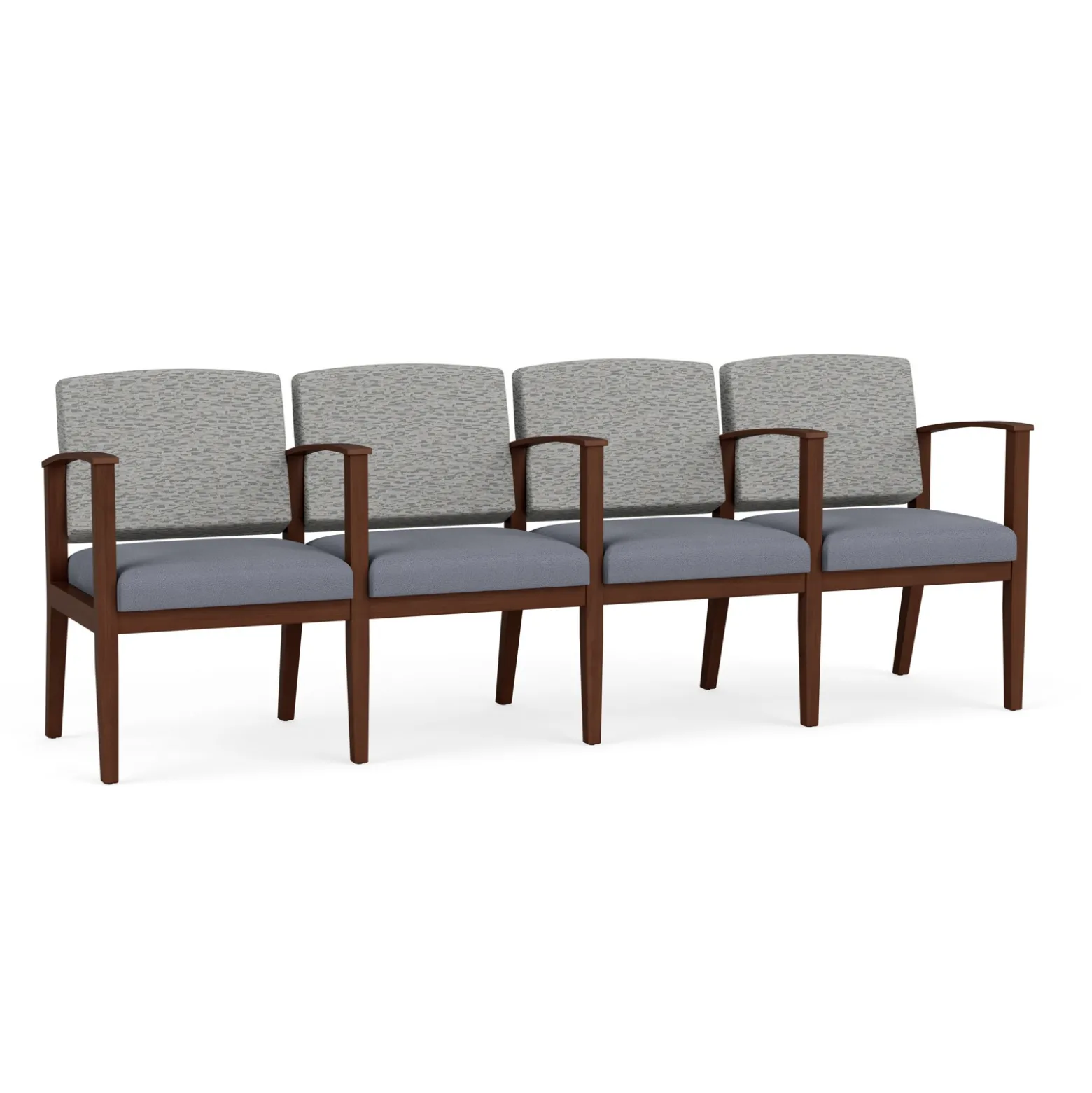 Mason Street Wood 4 Seat Sofa with Center Arms in Standard Upholstery