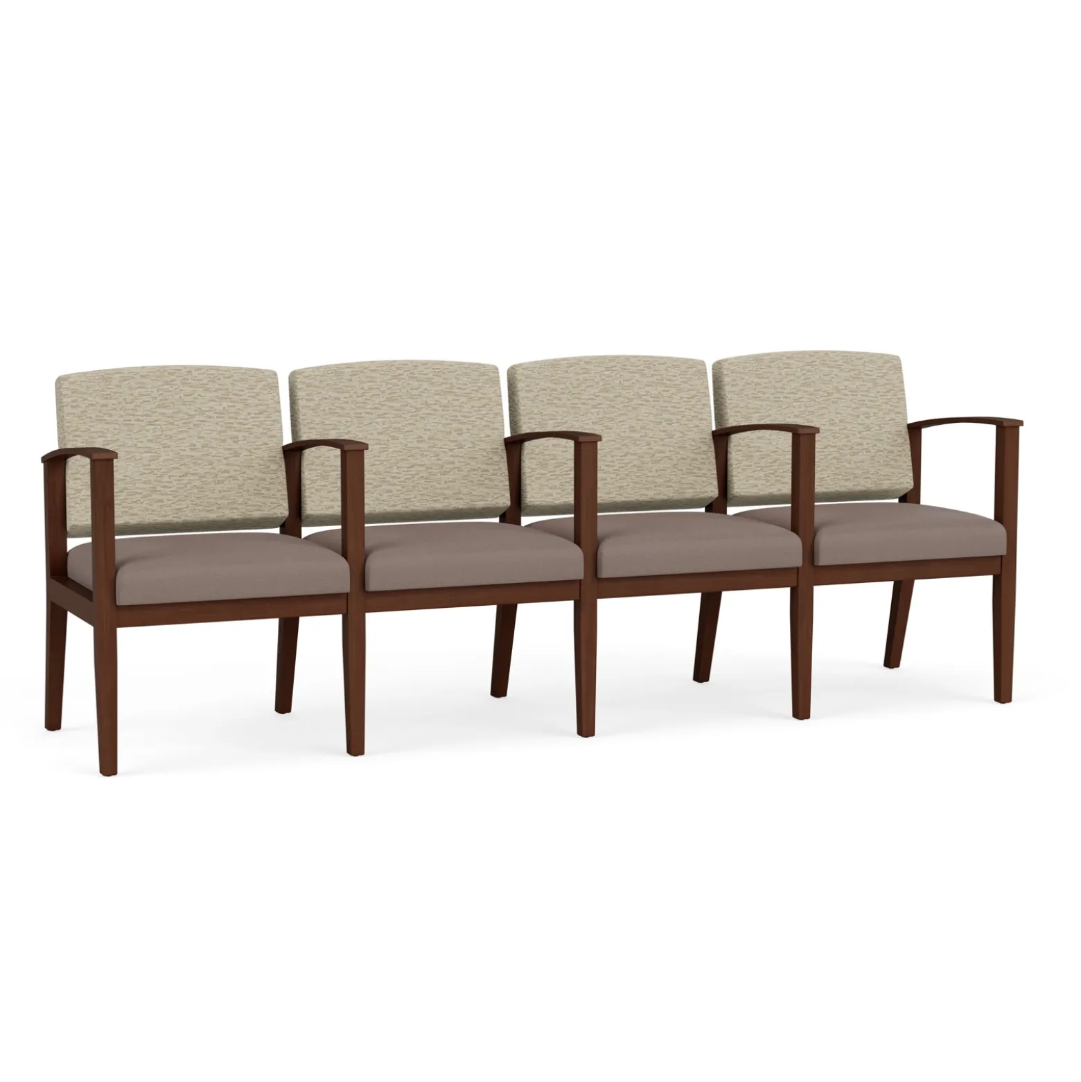 Mason Street Wood 4 Seat Sofa with Center Arms in Standard Upholstery