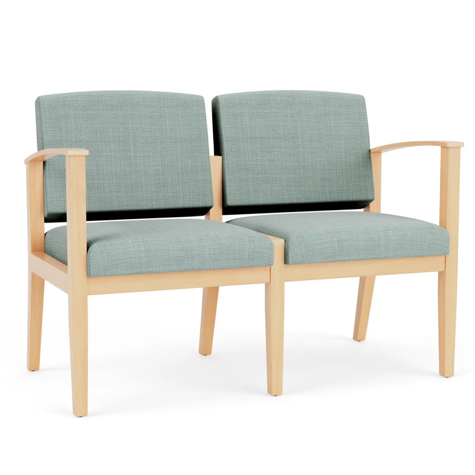 Mason Street Wood 2 Seat Sofa in Premium Upholstery