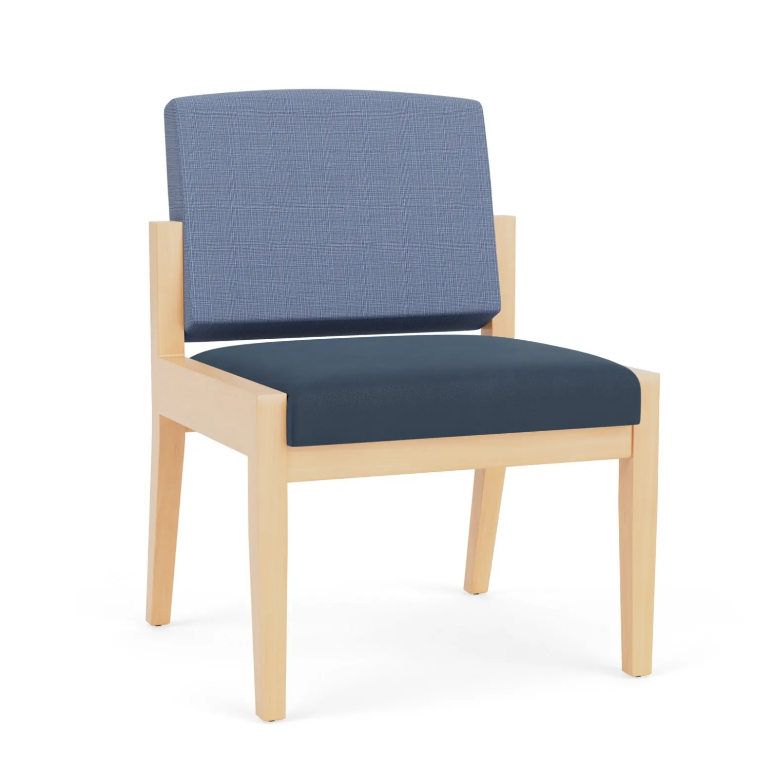Mason Street Wood Armless Guest Chair in Premium Upholstery