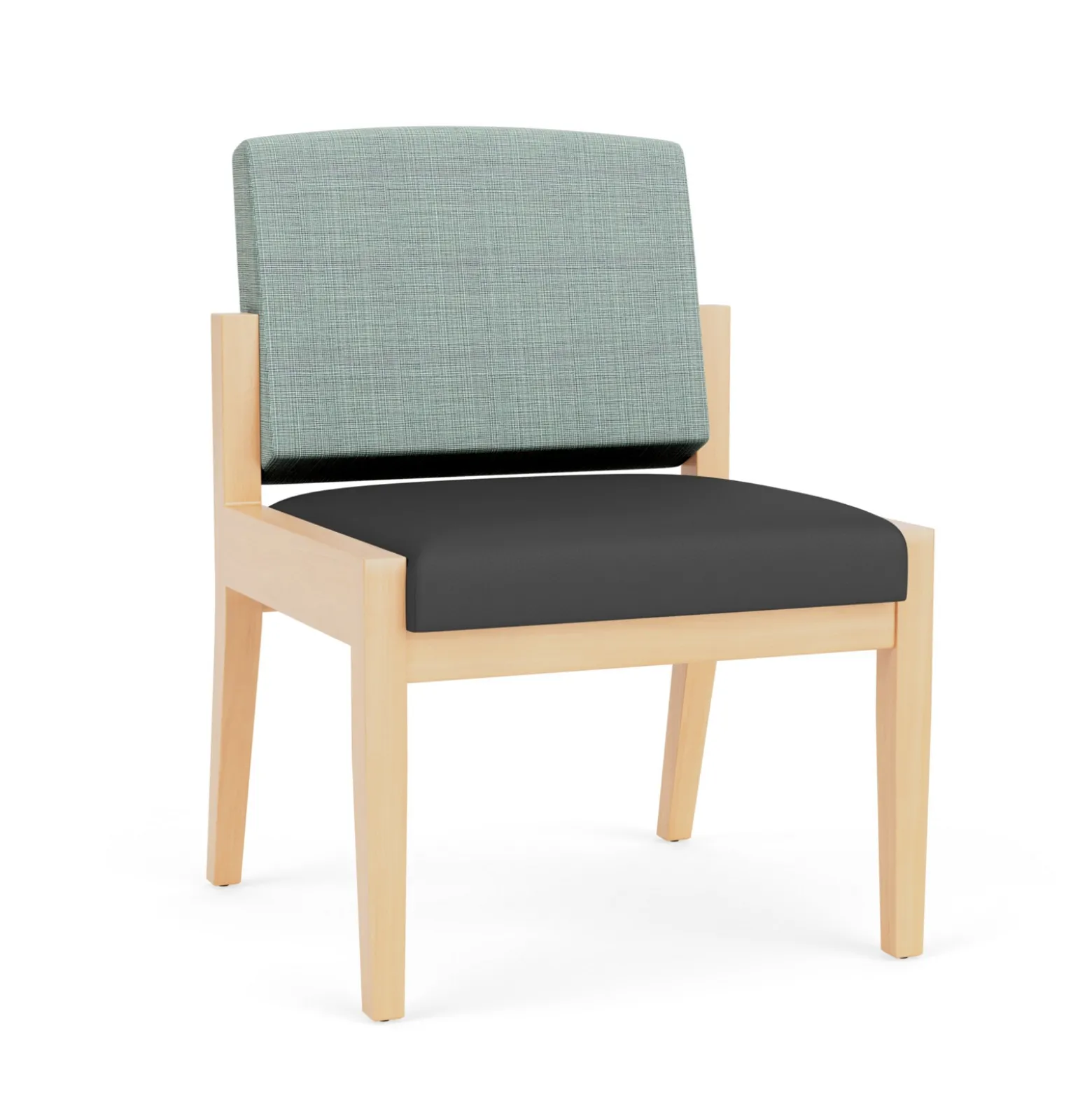 Mason Street Wood Armless Guest Chair in Premium Upholstery