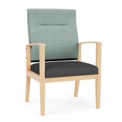 Mason Street Wood Oversize Patient Chair in Premium Upholstery