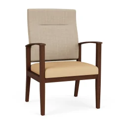 Mason Street Wood Oversize Patient Chair in Premium Upholstery