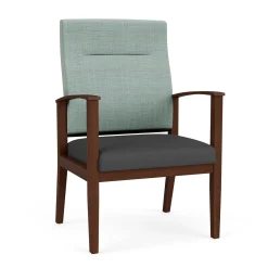 Mason Street Wood Oversize Patient Chair in Premium Upholstery