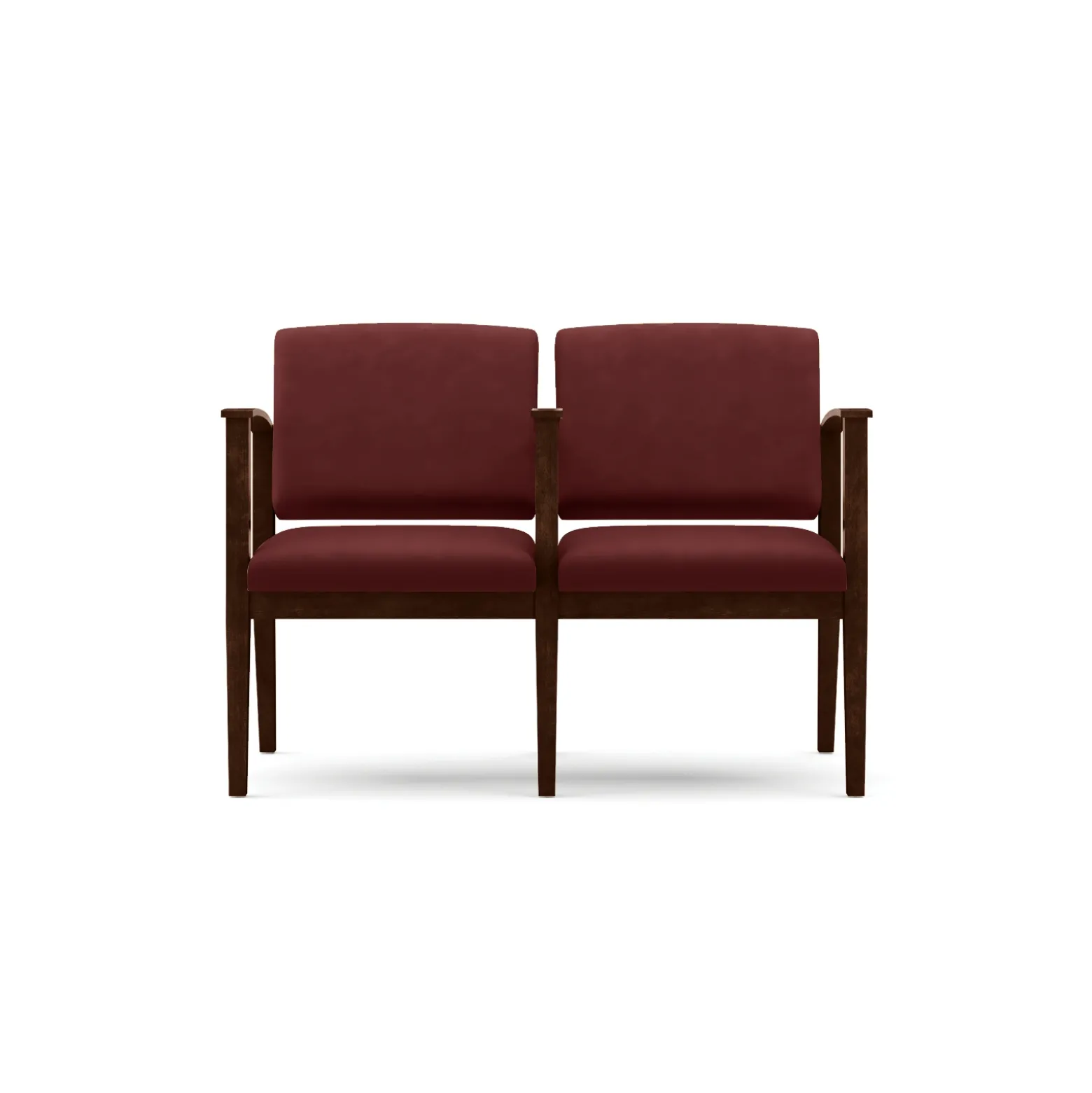 Mason Street Wood 2-Seat Sofa with Center Arm in Premium Upholstery