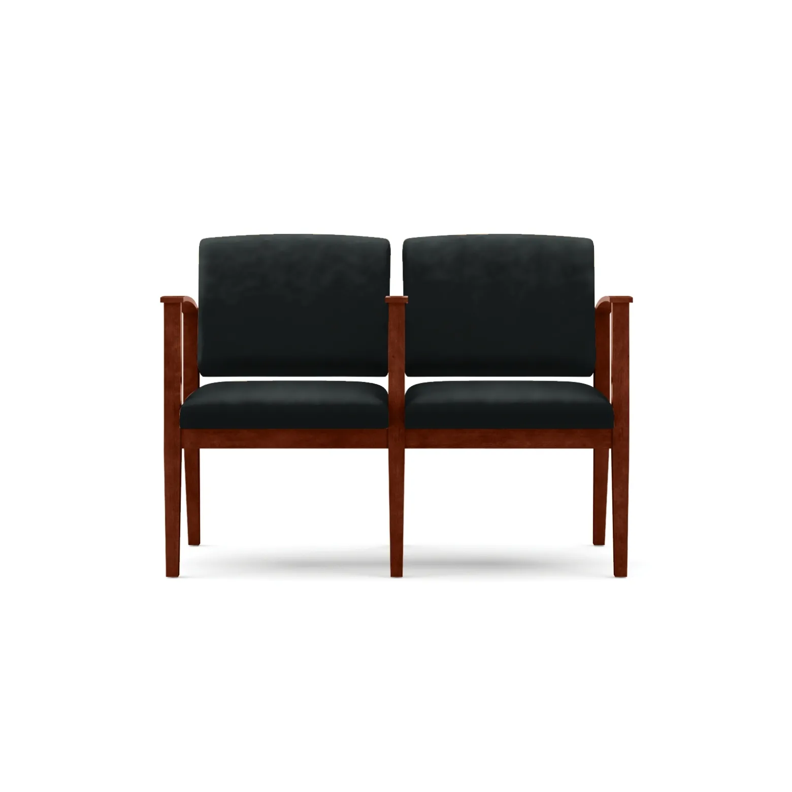 Mason Street Wood 2-Seat Sofa with Center Arm in Premium Upholstery