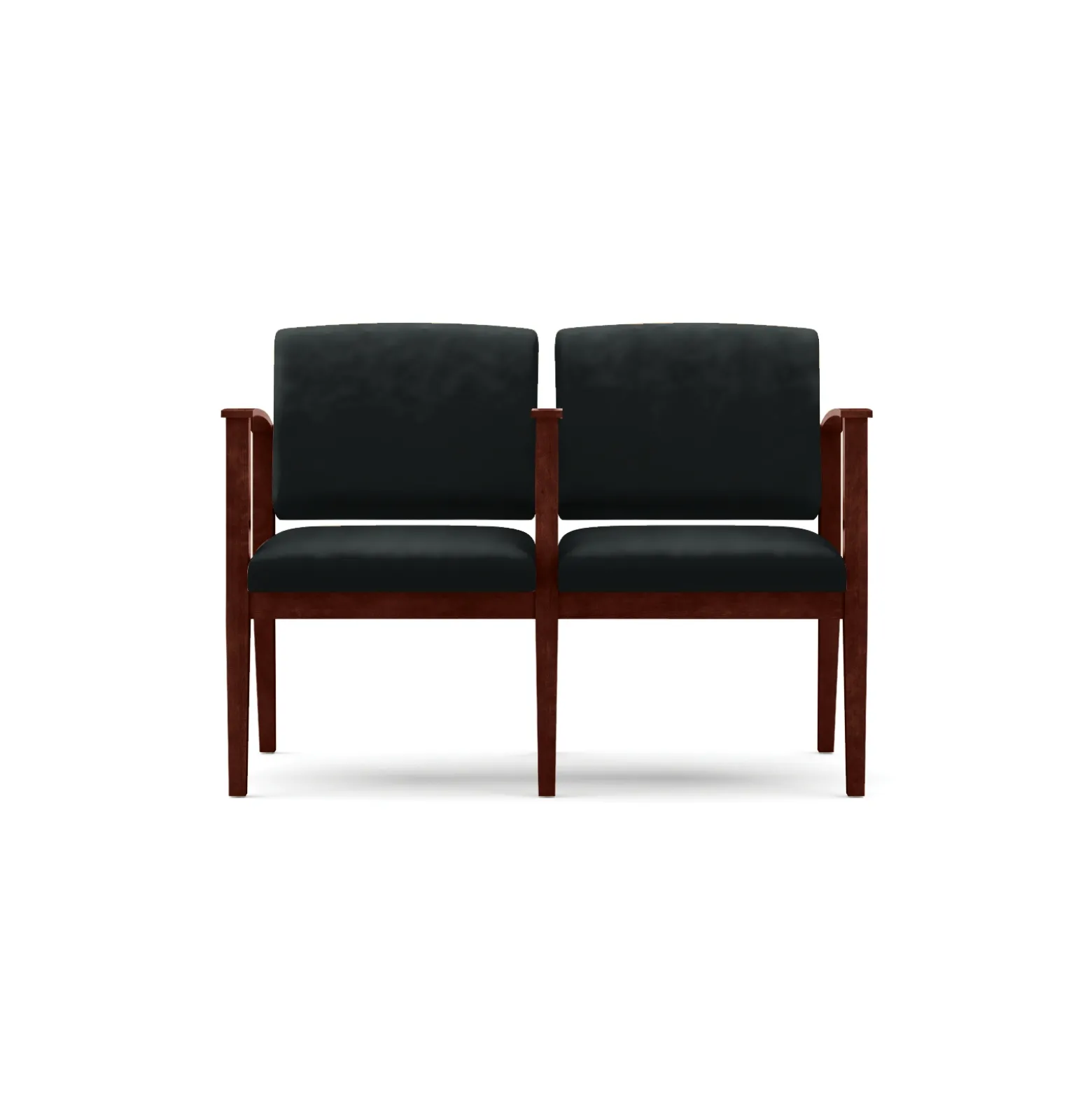 Mason Street Wood 2-Seat Sofa with Center Arm in Premium Upholstery