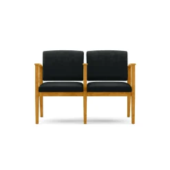 Mason Street Wood 2-Seat Sofa with Center Arm in Premium Upholstery