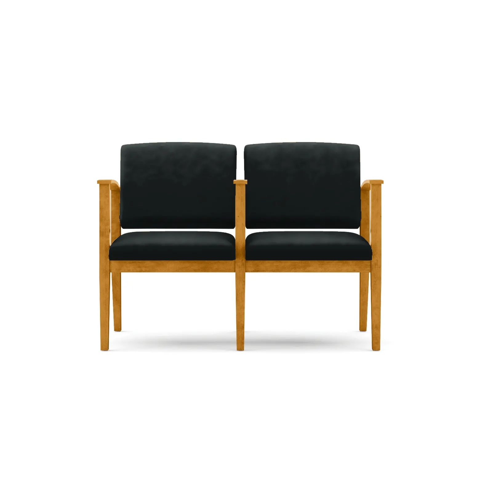 Mason Street Wood 2-Seat Sofa with Center Arm in Premium Upholstery
