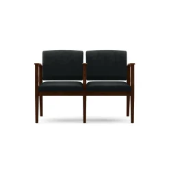 Mason Street Wood 2-Seat Sofa with Center Arm in Premium Upholstery