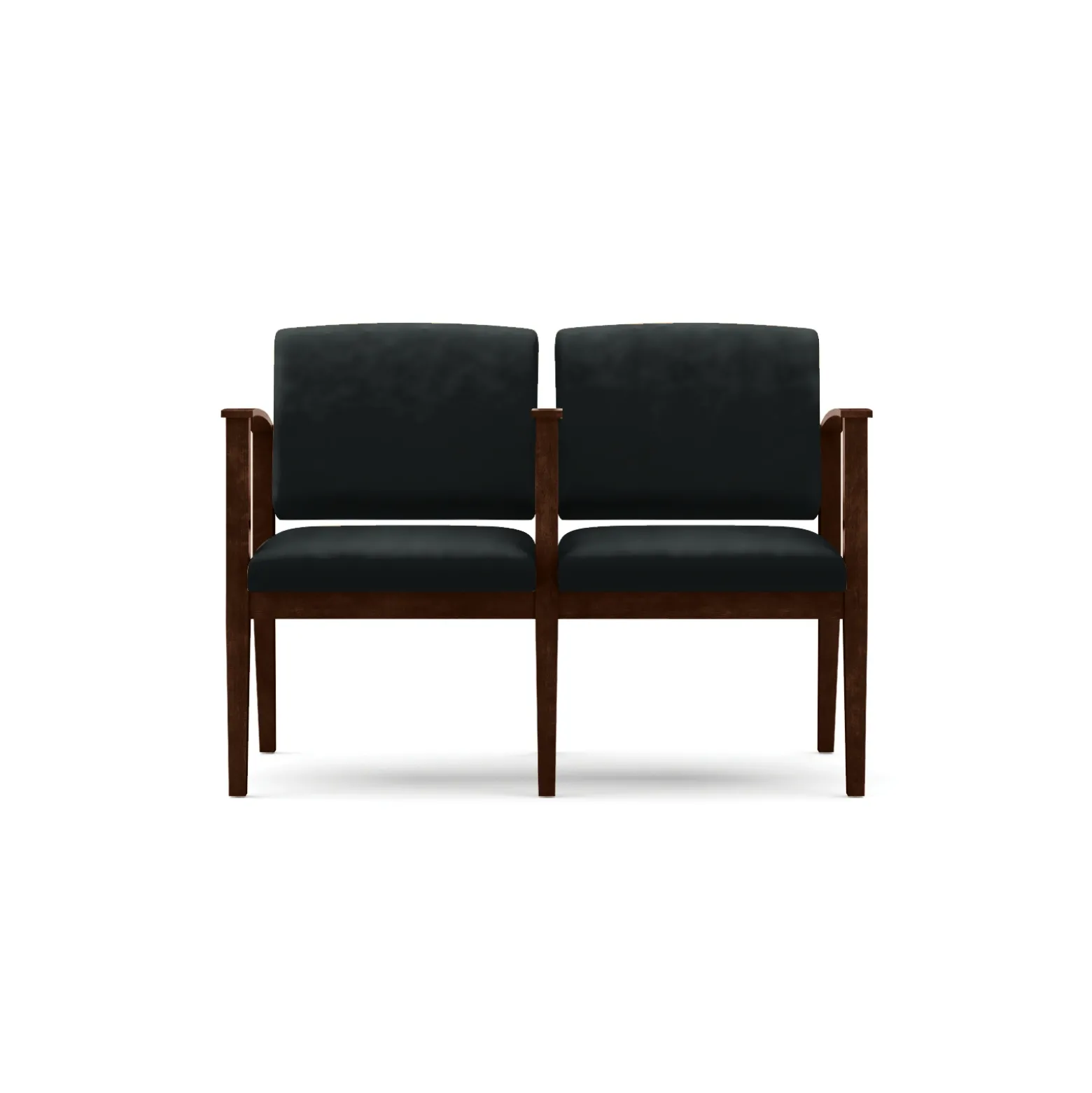 Mason Street Wood 2-Seat Sofa with Center Arm in Premium Upholstery