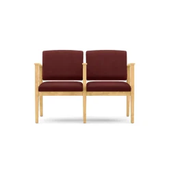 Mason Street Wood 2-Seat Sofa with Center Arm in Premium Upholstery