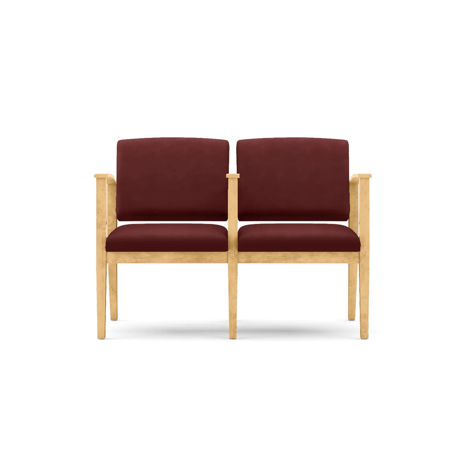 Mason Street Wood 2-Seat Sofa with Center Arm in Premium Upholstery