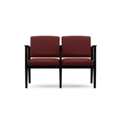 Mason Street Wood 2-Seat Sofa with Center Arm in Premium Upholstery