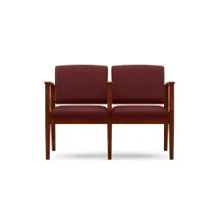 Mason Street Wood 2-Seat Sofa with Center Arm in Premium Upholstery