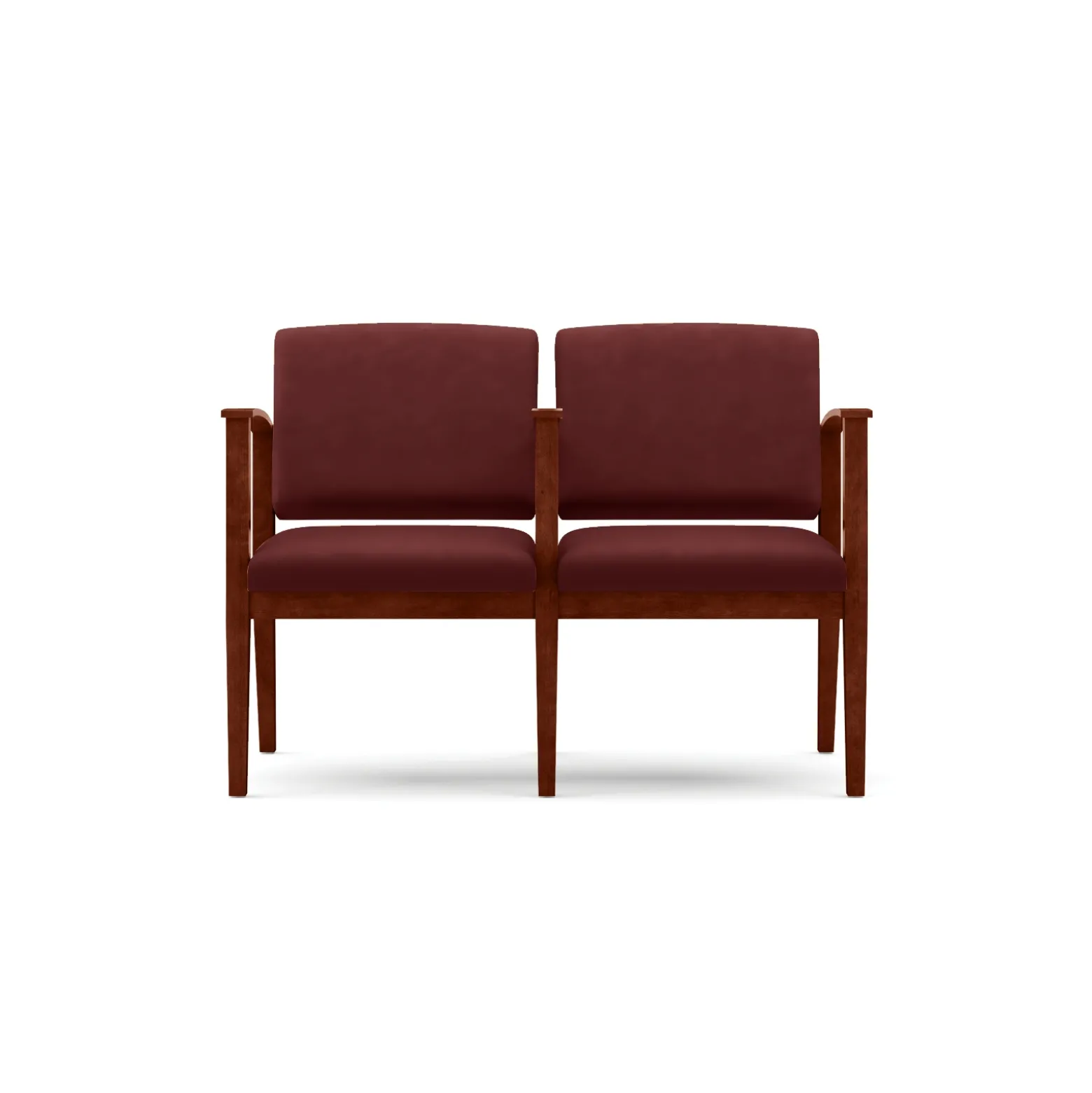 Mason Street Wood 2-Seat Sofa with Center Arm in Premium Upholstery