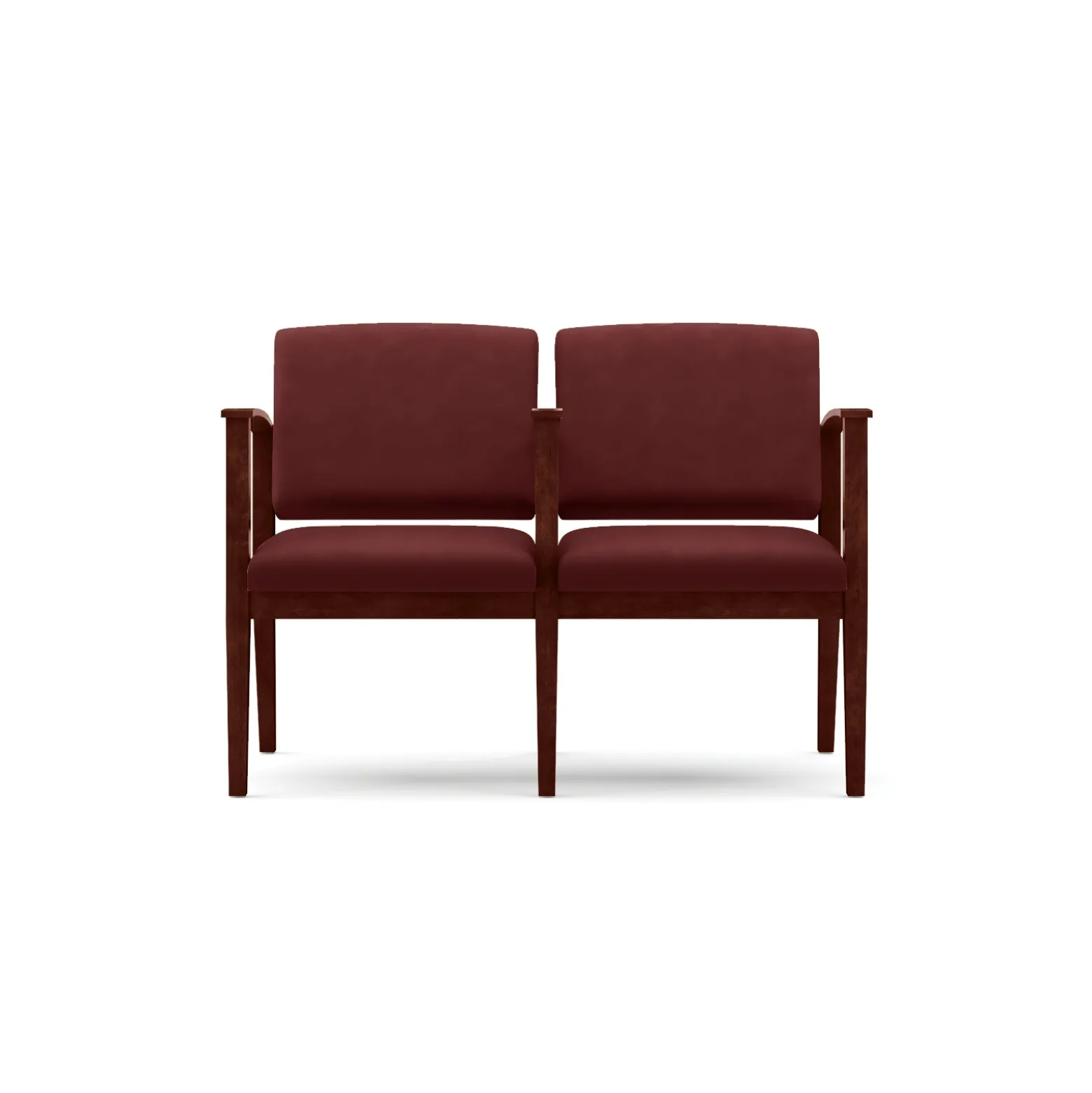 Mason Street Wood 2-Seat Sofa with Center Arm in Premium Upholstery