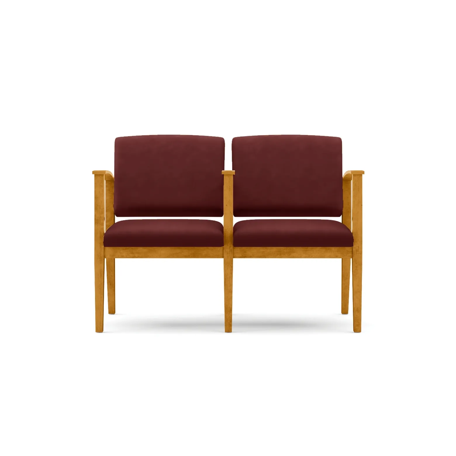 Mason Street Wood 2-Seat Sofa with Center Arm in Premium Upholstery