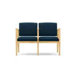 Mason Street Wood 2-Seat Sofa with Center Arm in Premium Upholstery