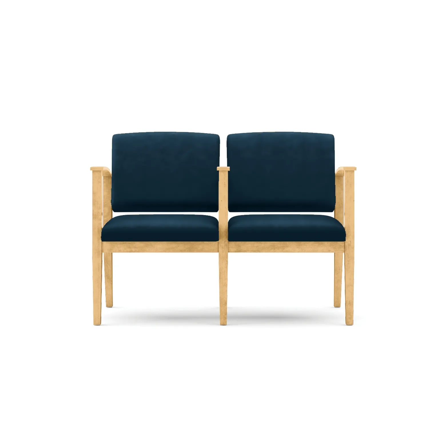 Mason Street Wood 2-Seat Sofa with Center Arm in Premium Upholstery