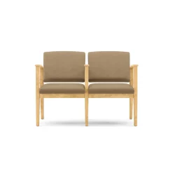 Mason Street Wood 2-Seat Sofa with Center Arm in Premium Upholstery