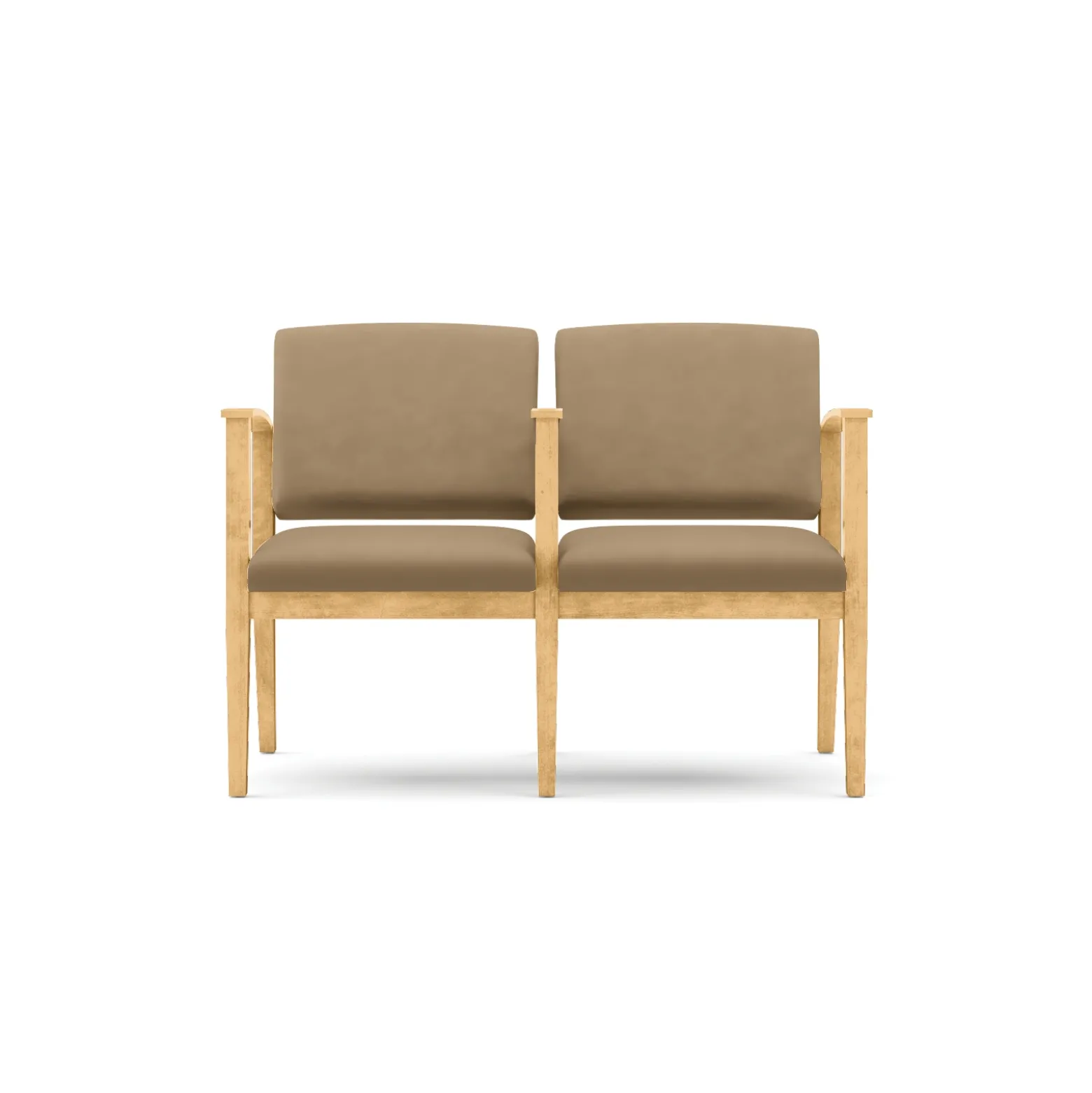 Mason Street Wood 2-Seat Sofa with Center Arm in Premium Upholstery