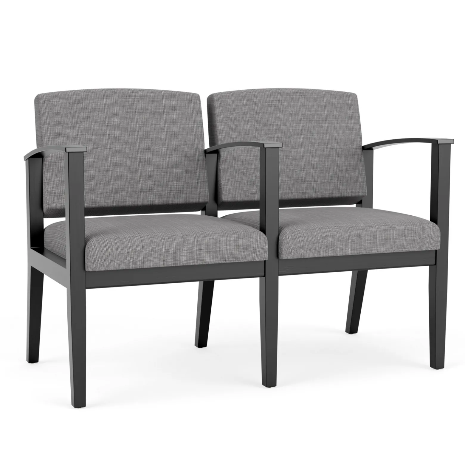 Mason Street Wood 2-Seat Sofa with Center Arm in Premium Upholstery