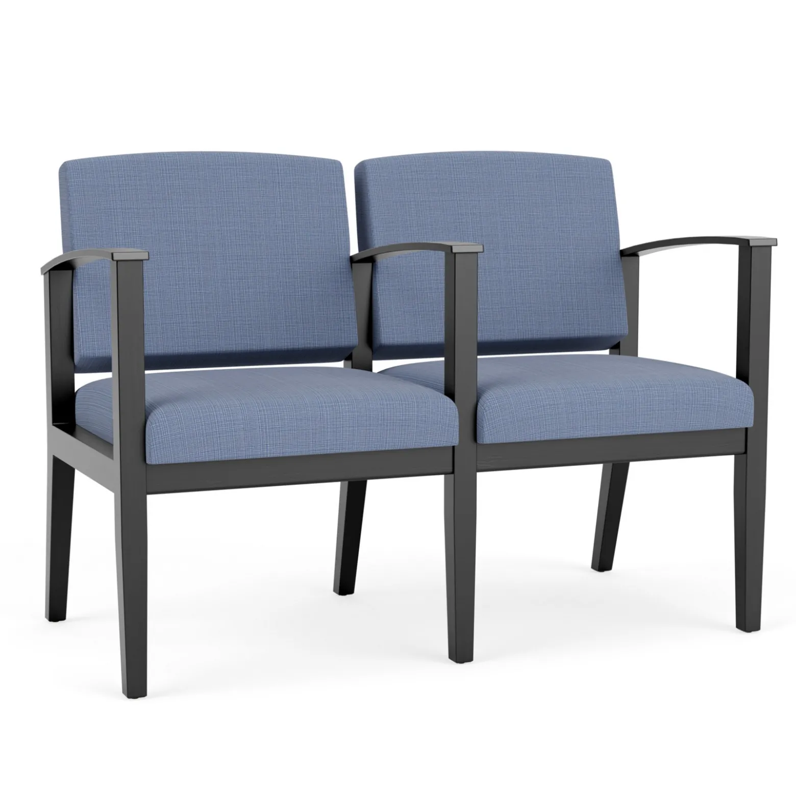 Mason Street Wood 2-Seat Sofa with Center Arm in Premium Upholstery