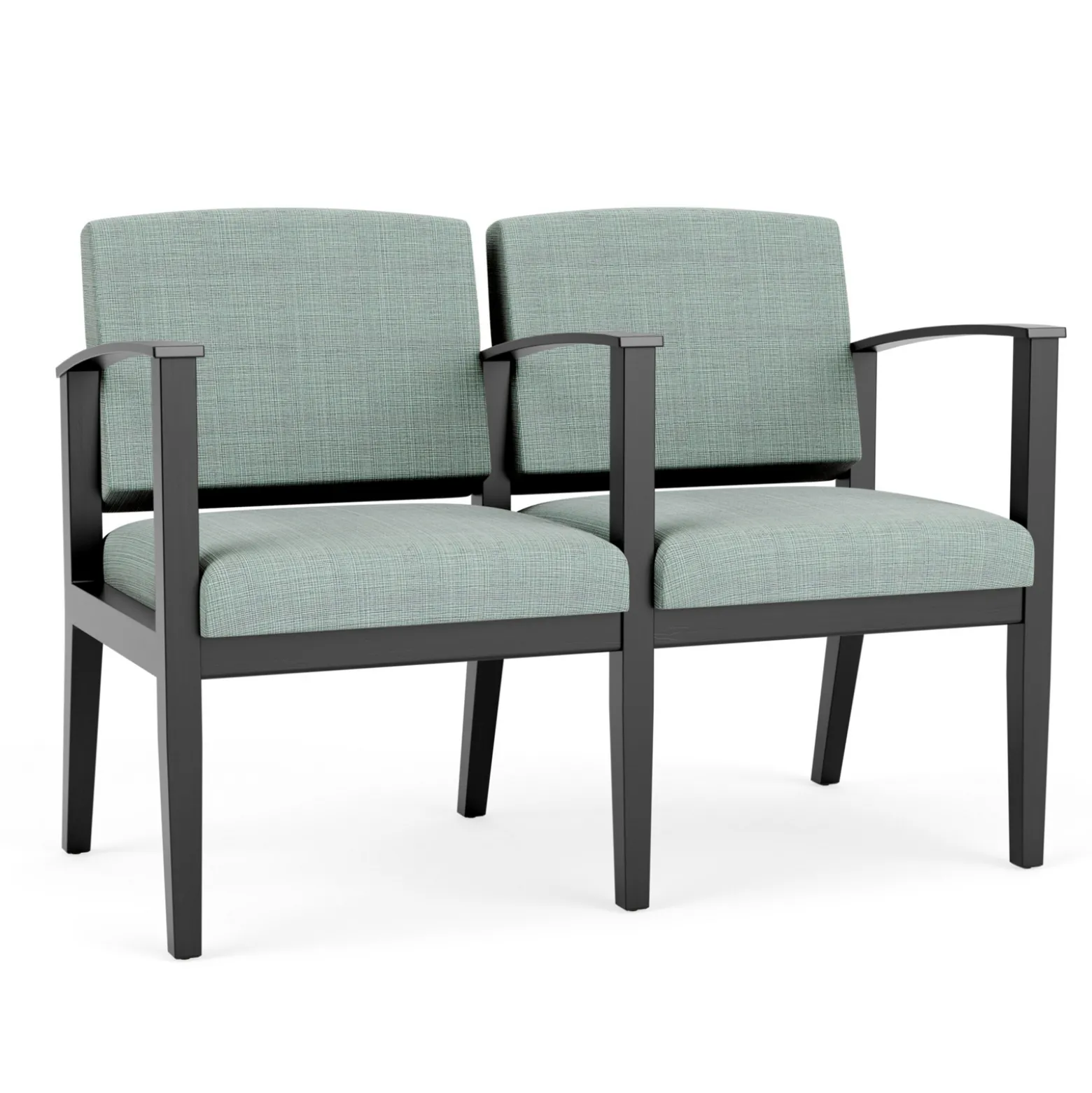 Mason Street Wood 2-Seat Sofa with Center Arm in Premium Upholstery