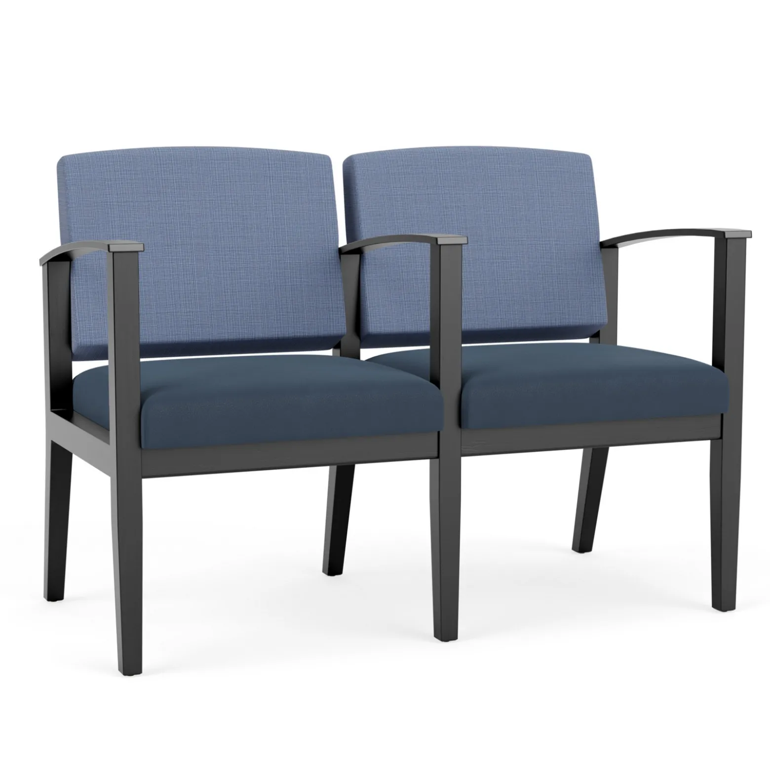 Mason Street Wood 2-Seat Sofa with Center Arm in Premium Upholstery