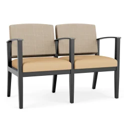 Mason Street Wood 2-Seat Sofa with Center Arm in Premium Upholstery