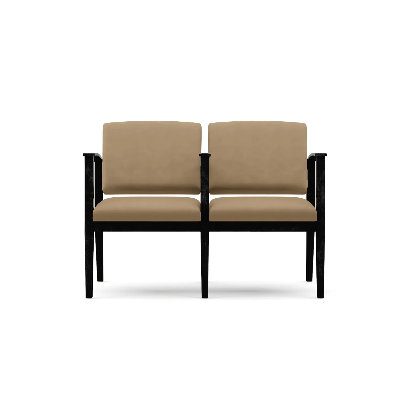 Mason Street Wood 2-Seat Sofa with Center Arm in Premium Upholstery