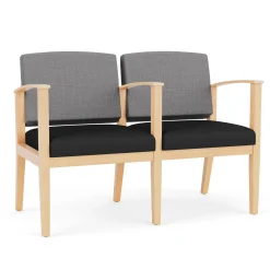 Mason Street Wood 2-Seat Sofa with Center Arm in Premium Upholstery