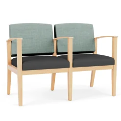 Mason Street Wood 2-Seat Sofa with Center Arm in Premium Upholstery