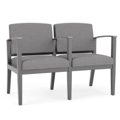 Mason Street Wood 2-Seat Sofa with Center Arm in Premium Upholstery