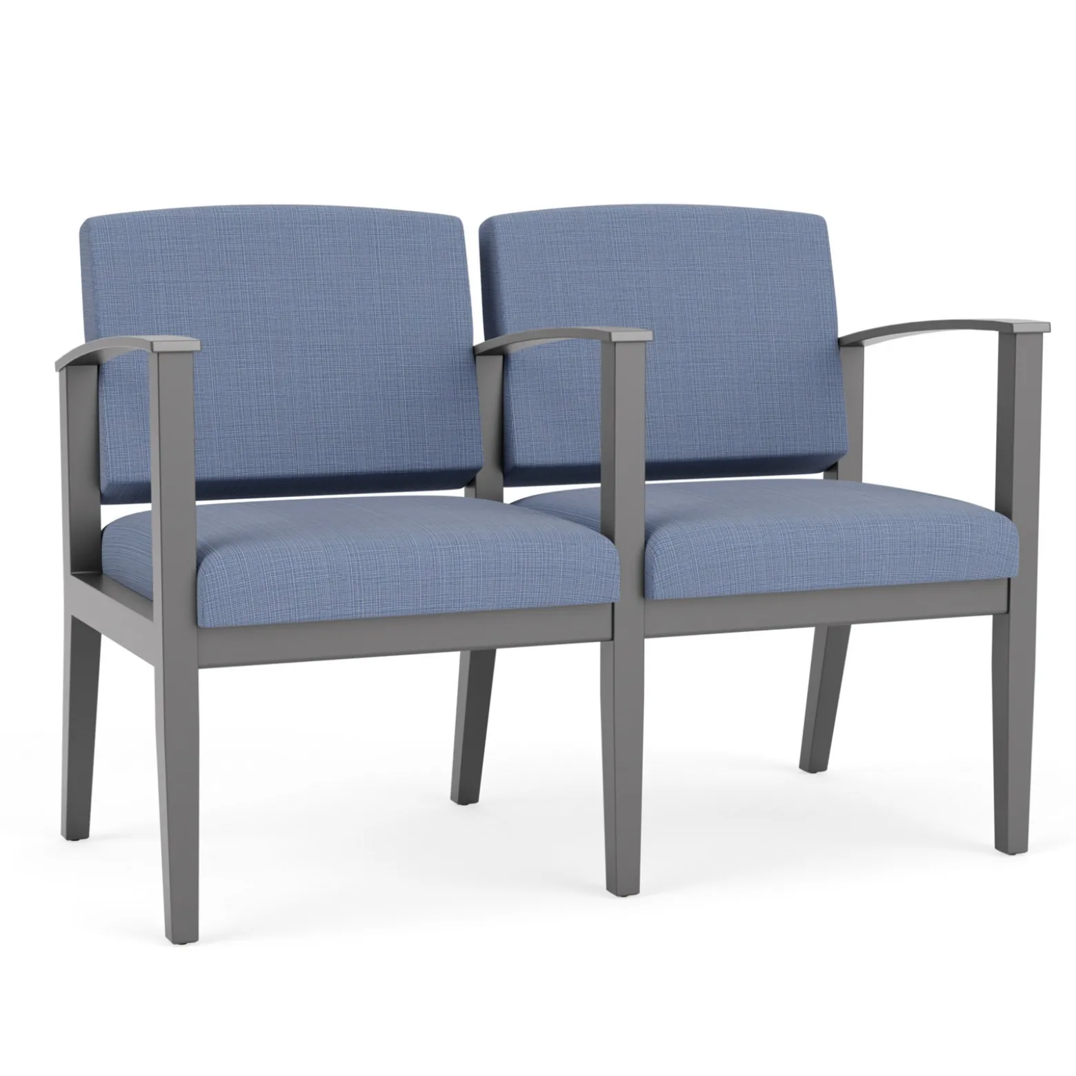 Mason Street Wood 2-Seat Sofa with Center Arm in Premium Upholstery
