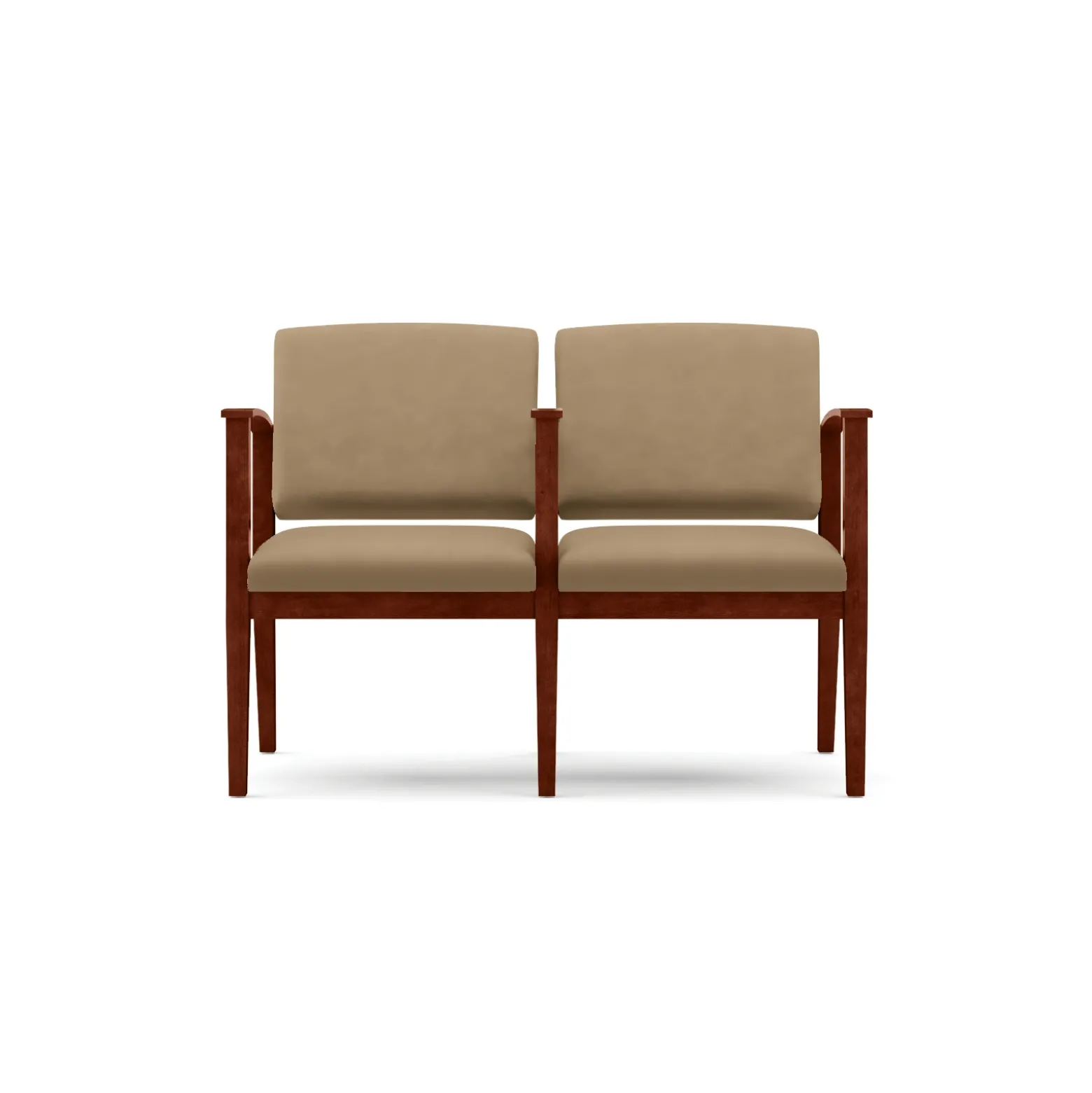 Mason Street Wood 2-Seat Sofa with Center Arm in Premium Upholstery