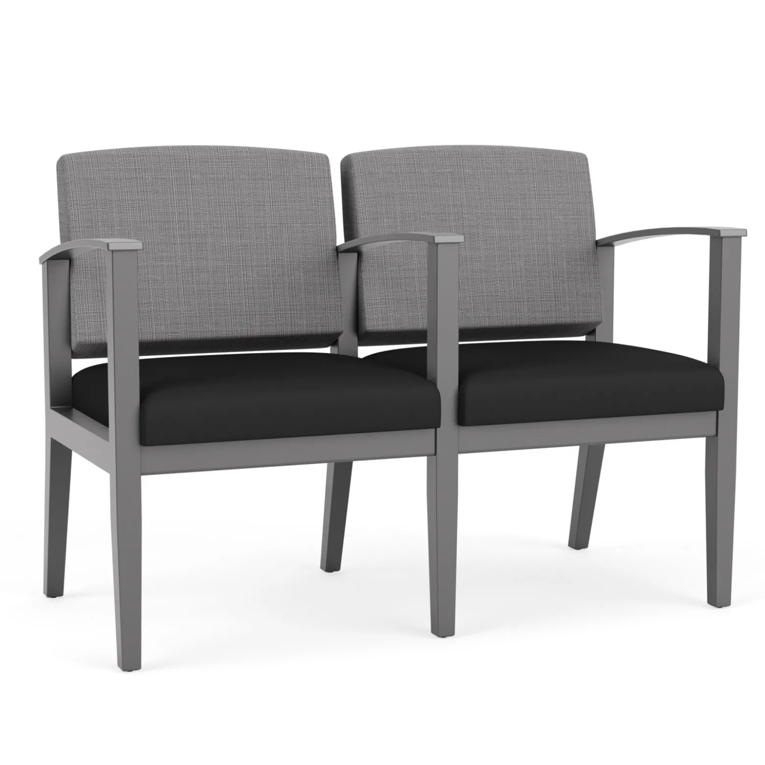 Mason Street Wood 2-Seat Sofa with Center Arm in Premium Upholstery