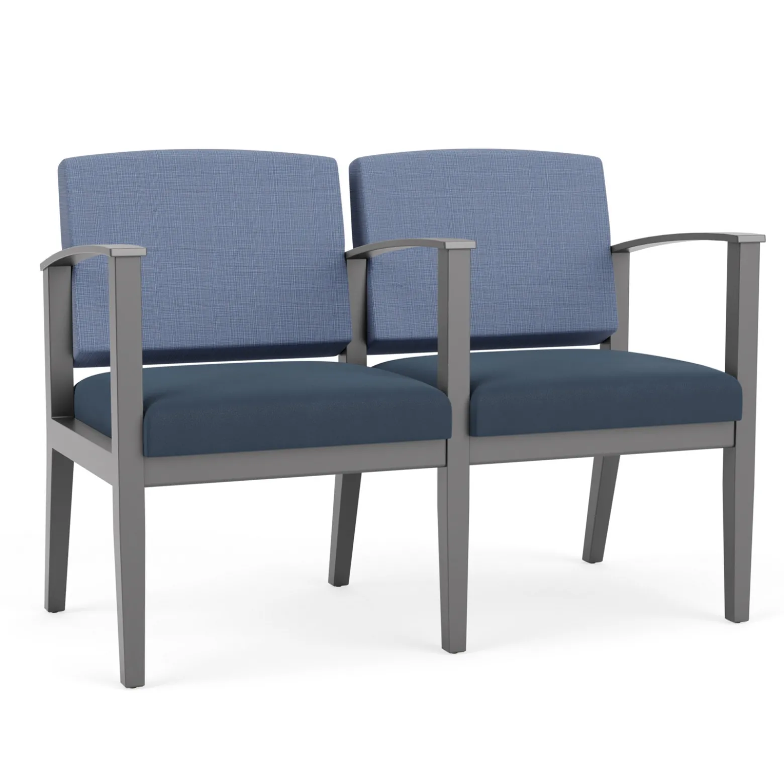 Mason Street Wood 2-Seat Sofa with Center Arm in Premium Upholstery