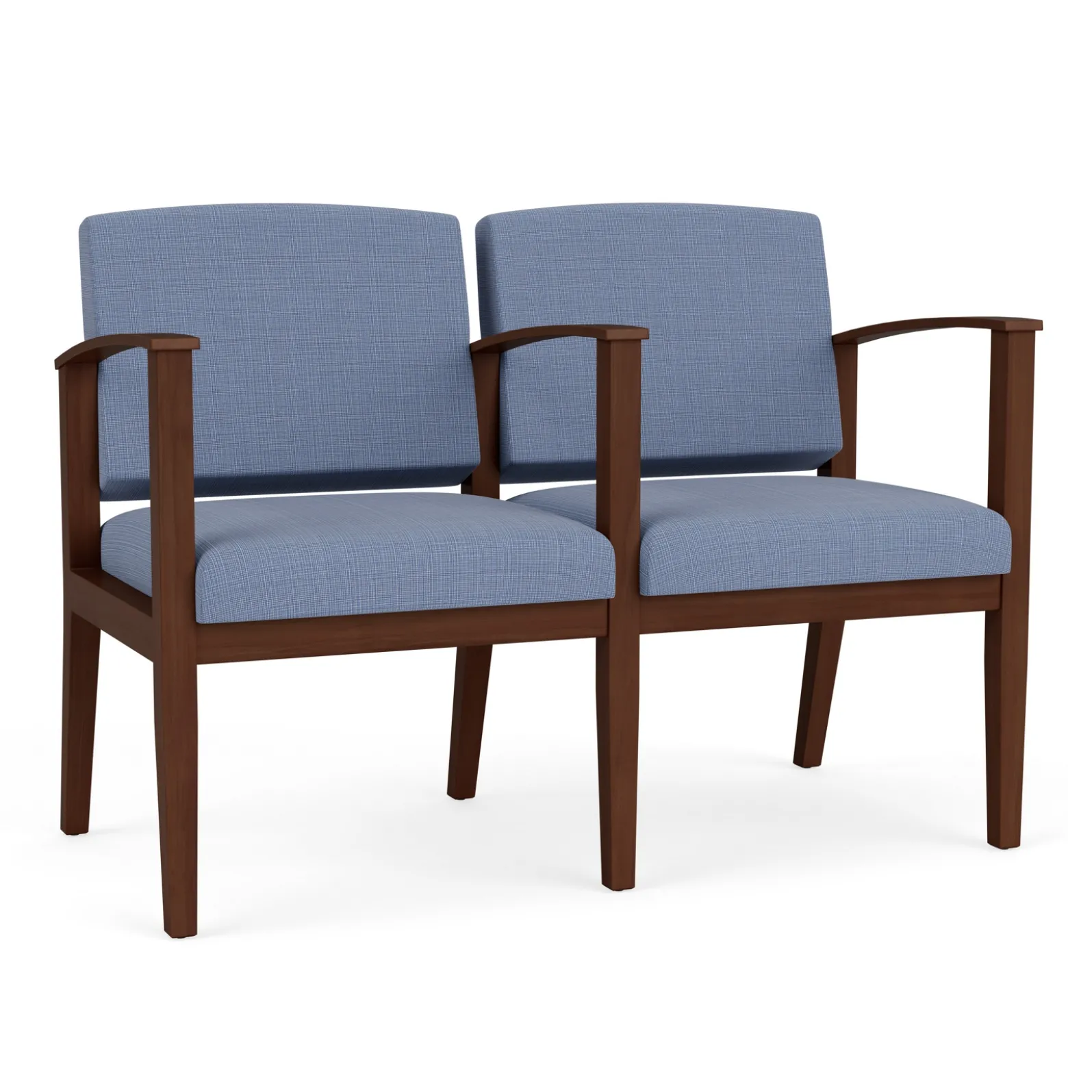 Mason Street Wood 2-Seat Sofa with Center Arm in Premium Upholstery