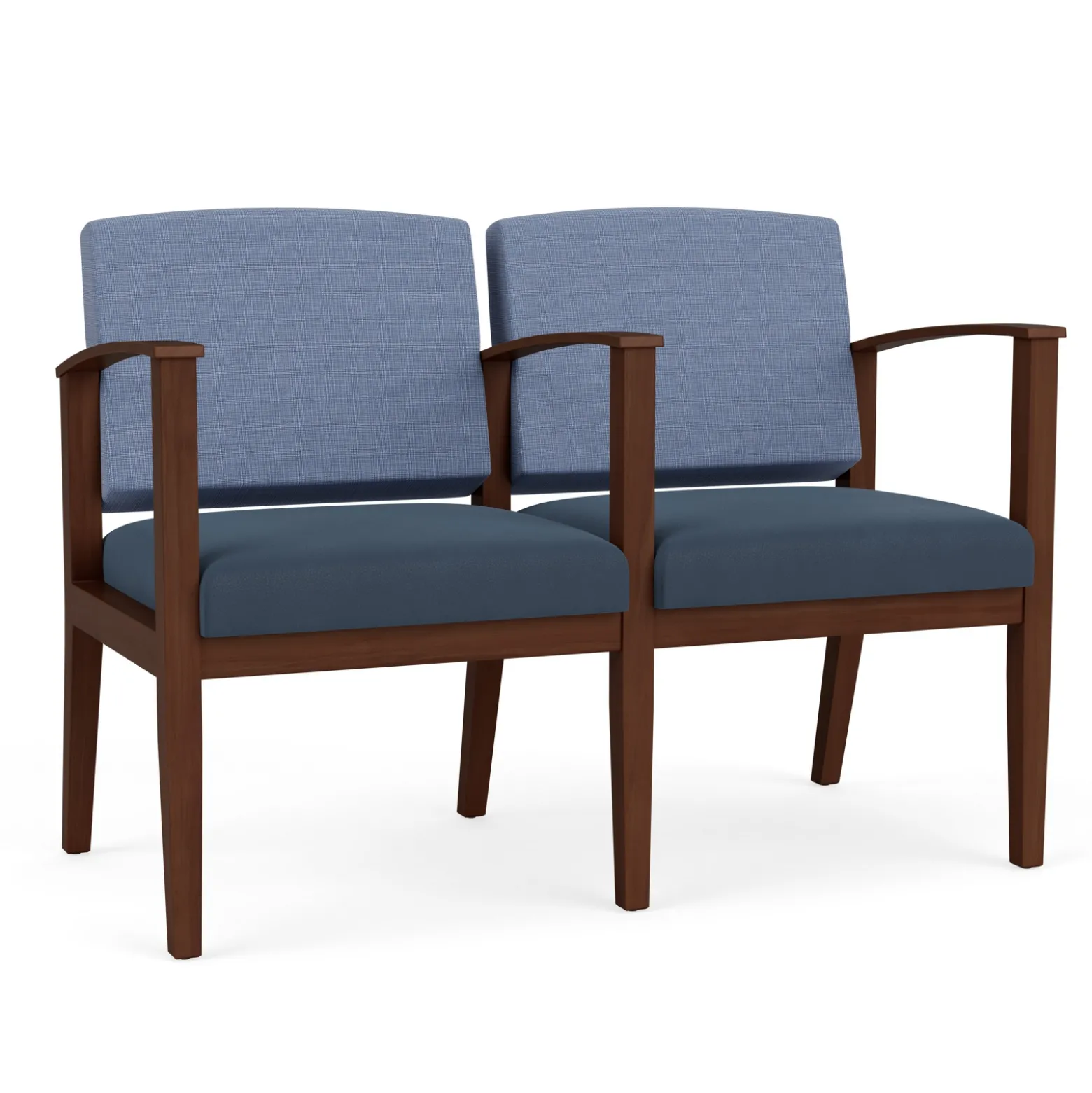 Mason Street Wood 2-Seat Sofa with Center Arm in Premium Upholstery
