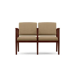 Mason Street Wood 2-Seat Sofa with Center Arm in Premium Upholstery