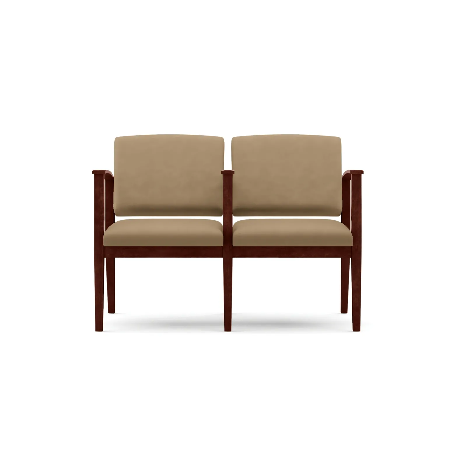 Mason Street Wood 2-Seat Sofa with Center Arm in Premium Upholstery