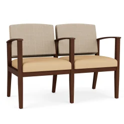 Mason Street Wood 2-Seat Sofa with Center Arm in Premium Upholstery