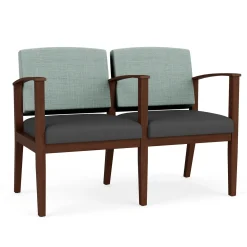Mason Street Wood 2-Seat Sofa with Center Arm in Premium Upholstery
