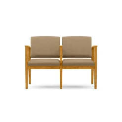 Mason Street Wood 2-Seat Sofa with Center Arm in Premium Upholstery