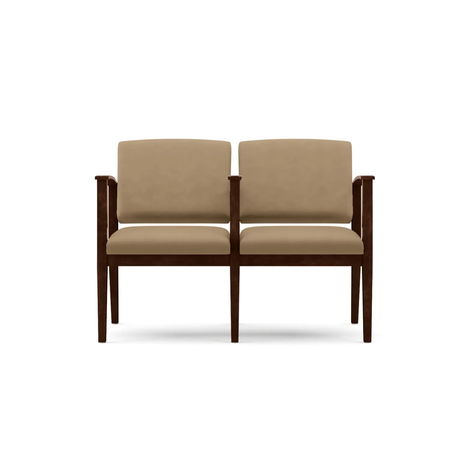 Mason Street Wood 2-Seat Sofa with Center Arm in Premium Upholstery