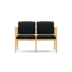 Mason Street Wood 2-Seat Sofa with Center Arm in Premium Upholstery